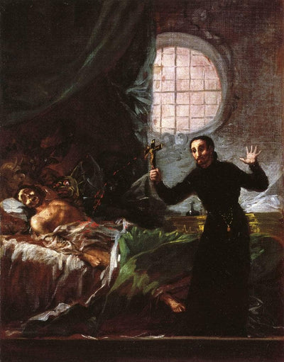 St. Francis Borgia Helping a Dying Impenitent in master bedroom