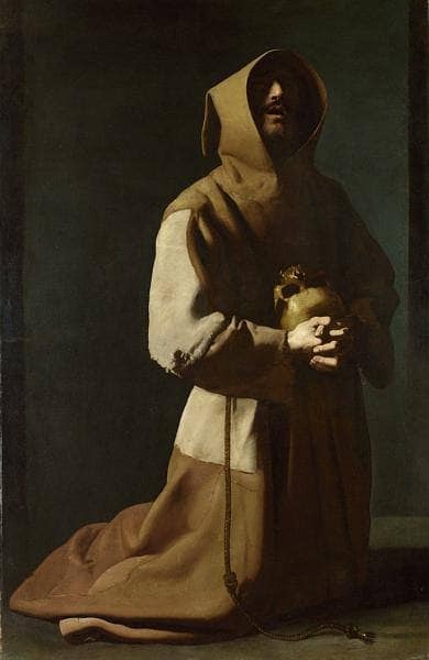 St. Francis Kneeling by Francisco de Zurbaran — hand-painted cultural oil painting reproduction on canvas