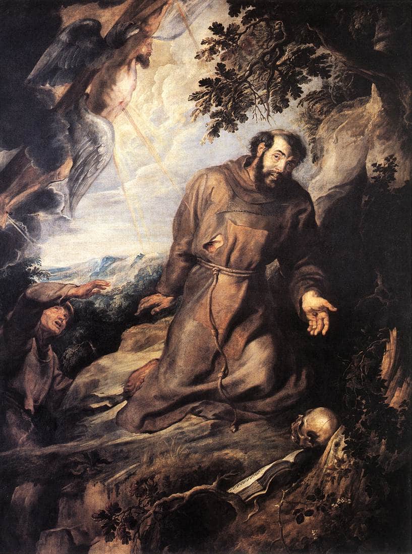 St. Francis of Assisi Receiving the Stigmata by Peter Paul Rubens — hand-painted cultural oil painting reproduction on canvas