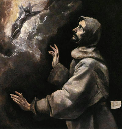St. Francis receiving the stigmata in modern living room