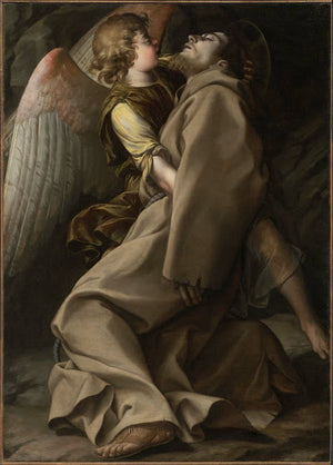 St Francis supported by an Angel - Orazio Gentileschi