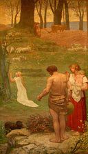 St. Genevieve as a Child in Prayer by Pierre Puvis de Chavannes — religion oil painting wall art, Symbolism