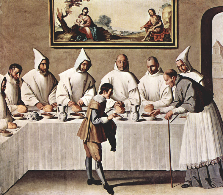 St. Hugh of Cluny in the Refectory of the Carthusians - Francisco de Zurbaran