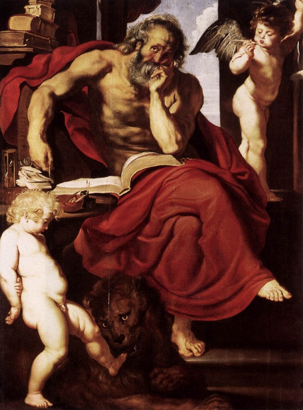 St. Jerome in His Hermitage by Peter Paul Rubens — hand-painted cultural oil painting reproduction on canvas