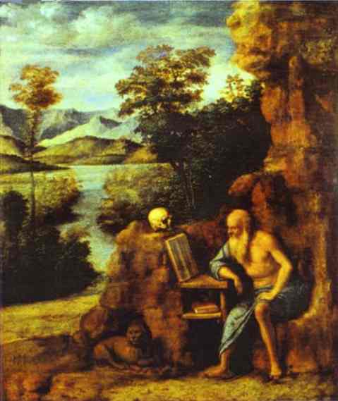 St. Jerome in the Desert by Cima da Conegliano — hand-painted landscape oil painting reproduction on canvas