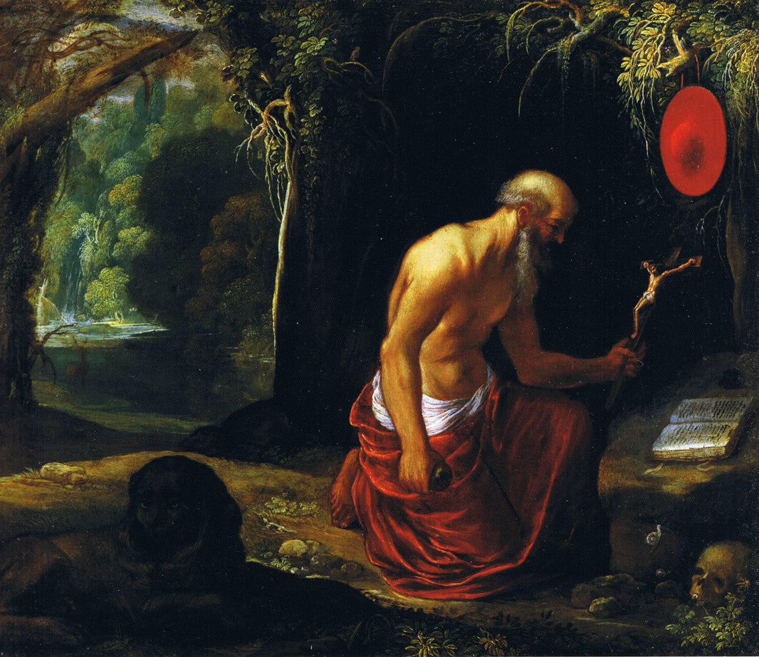 St. Jerome in the Wilderness by Adam Elsheimer — hand-painted cultural oil painting reproduction on canvas