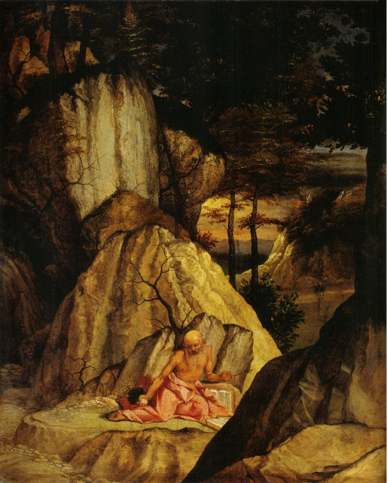 St. Jerome Meditating in the Desert on gallery wrap