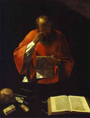 St.Jerome reading by Georges de la Tour — hand-painted portrait oil painting reproduction on canvas
