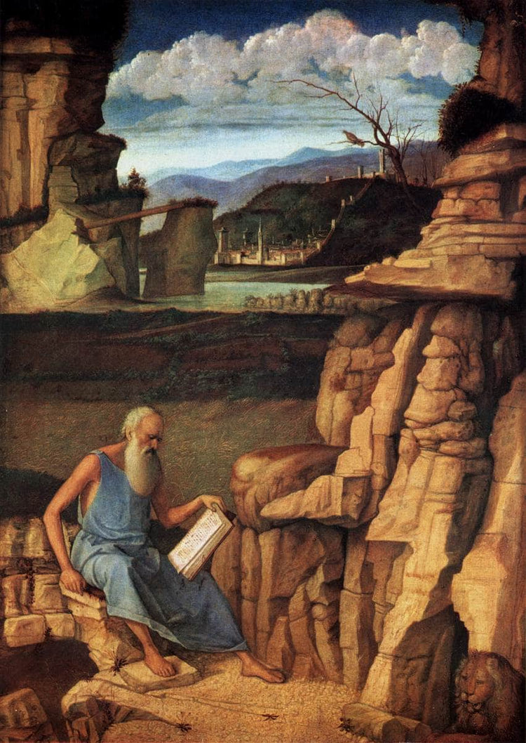 St Jerome Reading in the Countryside - Giovanni Bellini