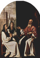 St. Jerome with St. Paula and St. Eustochium by Francisco de Zurbaran — religion oil painting wall art, Baroque