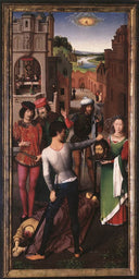 St. John Altarpiece left wing by Hans Memling, group oil painting wall art, Northern Renaissance