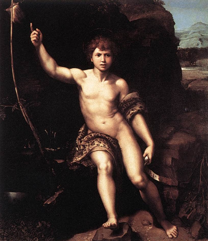 St. John the Baptist in the Desert by Raphael — hand-painted portrait oil painting reproduction on canvas