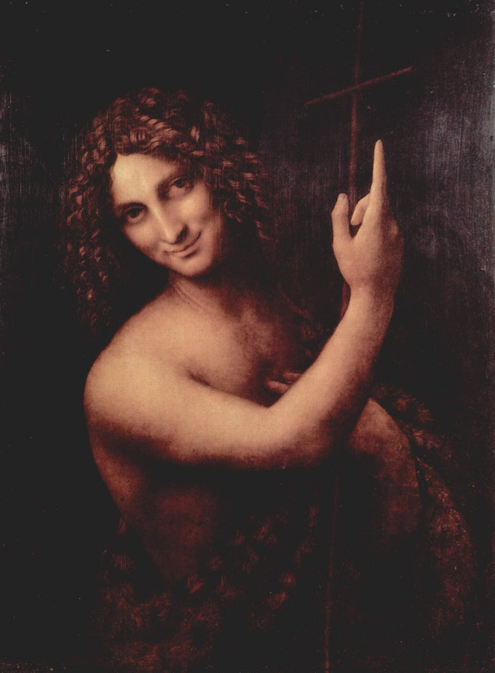 St. John the Baptist by Leonardo da Vinci — hand-painted portrait oil painting reproduction on canvas