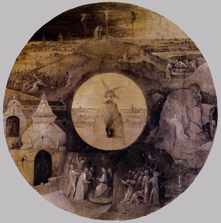St John the Evangelist on Patmos (reverse) by Hieronymus Bosch — hand-painted abstract oil painting reproduction on canvas