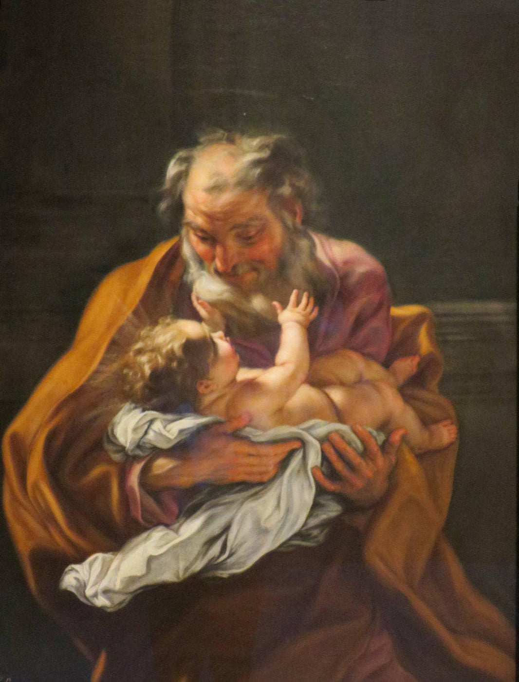 St. Joseph and the Infant Christ by Giovanni Battista Gaulli — hand-painted cultural oil painting reproduction on canvas