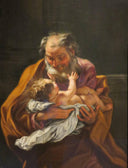 St. Joseph and the Infant Christ by Giovanni Battista Gaulli — hand-painted cultural oil painting reproduction on canvas