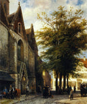 St. Joseph's Church in Hamelen by Cornelis Springer — urban oil painting wall art, Romanticism