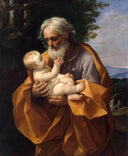 St Joseph with the Infant Jesus by Guido Reni — religion oil painting wall art, Baroque