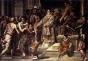 St Lawrence Giving the Wealth to the Poor by Palma il Giovane — group oil painting wall art, Mannerism Late Renaissance