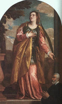 St. Lucy and a Donor by Paolo Veronese — religion oil painting wall art, Mannerism Late Renaissance