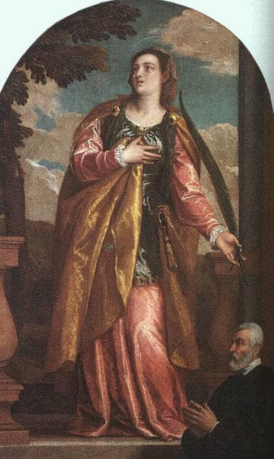 St. Lucy and a Donor in living room