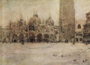 St. Mark Plaza in Venice by Valentin Serov — hand-painted architectural oil painting reproduction on canvas