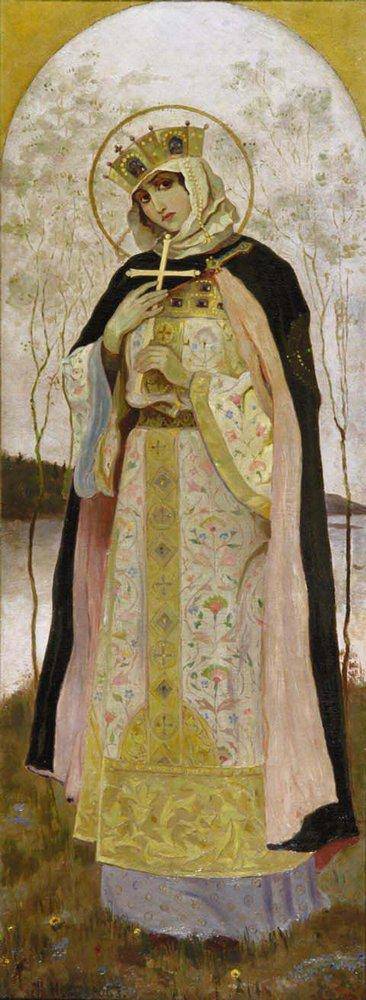 St.Olga by Mikhail Nesterov, hand-painted cultural oil painting reproduction on canvas