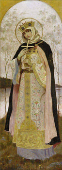 St.Olga by Mikhail Nesterov, religion oil painting wall art, Symbolism