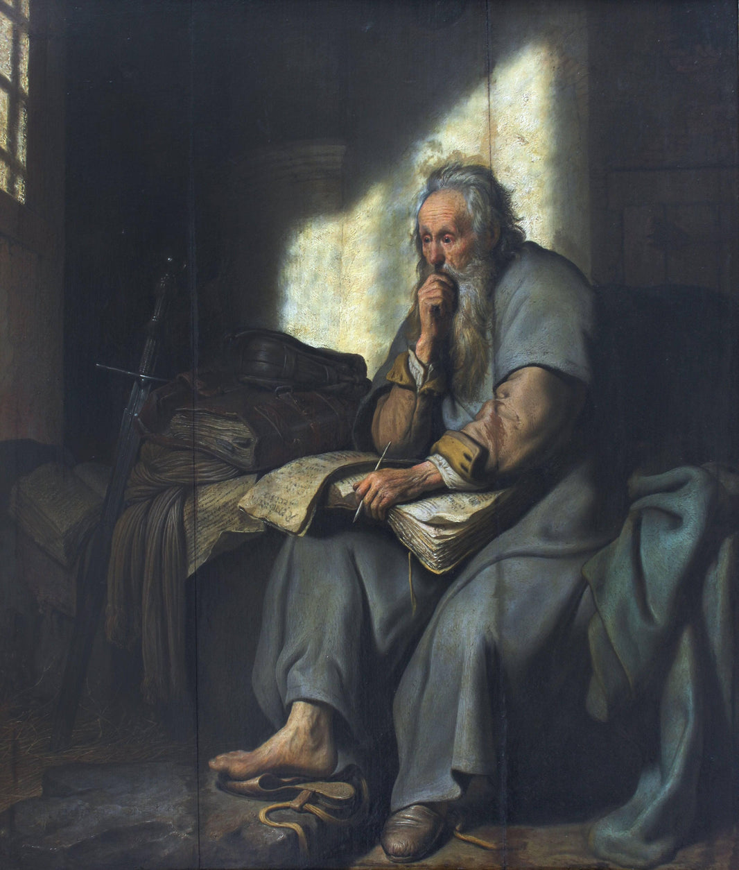 St. Paul in Prison by Rembrandt — hand-painted portrait oil painting reproduction on canvas