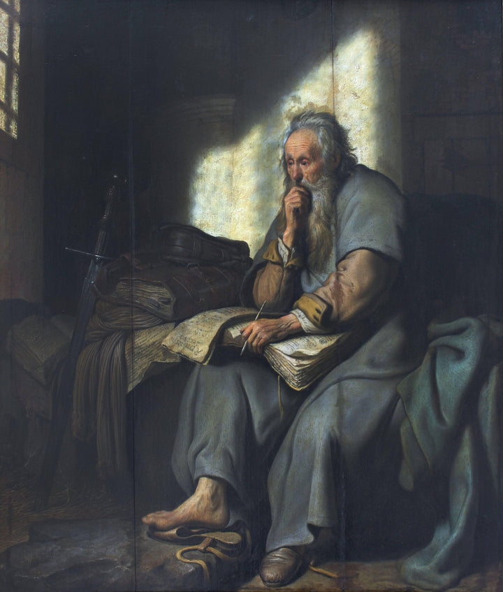 St. Paul in Prison by Rembrandt — hand-painted portrait oil painting reproduction on canvas
