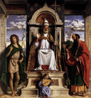 St. Peter Enthroned with Saints by Cima da Conegliano — religion oil painting wall art, High Renaissance