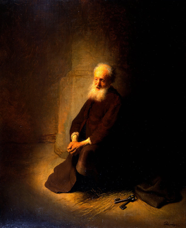 St. Peter in Prison by Rembrandt — hand-painted portrait oil painting reproduction on canvas