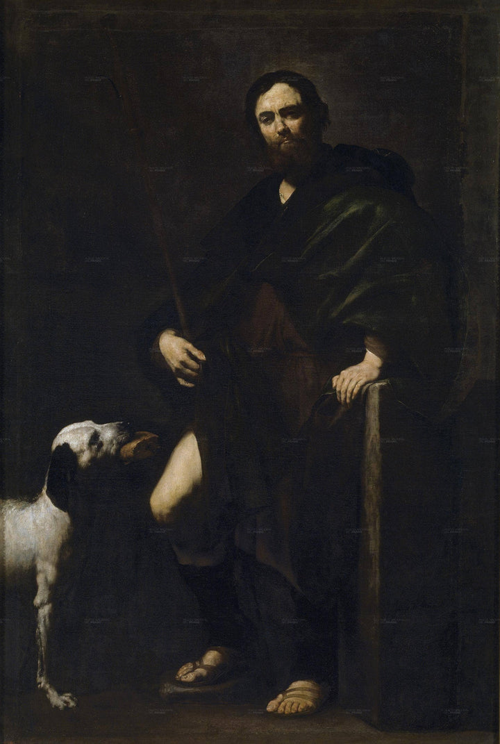 St. Roch by Jusepe de Ribera — hand-painted portrait oil painting reproduction on canvas