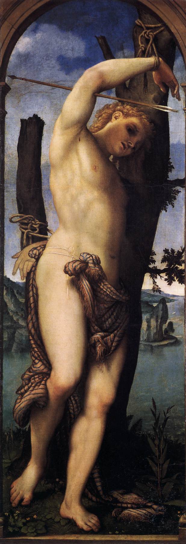 St. Sebastian by Lorenzo Lotto, hand-painted cultural oil painting reproduction on canvas