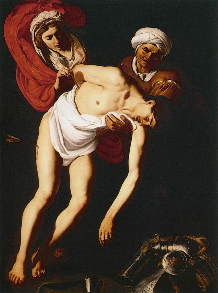 St Sebastian Attended by St Irene and Her Maid by Dirck van Baburen — hand-painted cultural oil painting reproduction on canvas