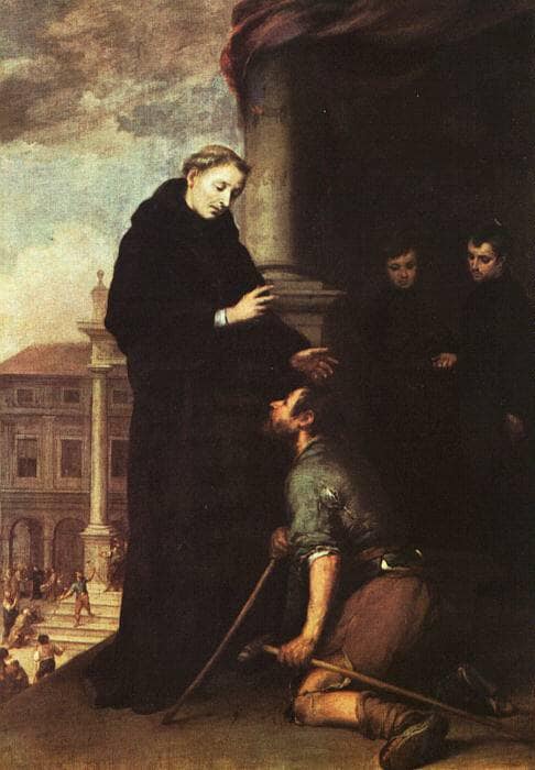 St. Thomas of Villanueva Distributing Alms by Bartolome Esteban Murillo — hand-painted cultural oil painting reproduction on canvas
