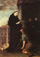 St. Thomas of Villanueva Distributing Alms by Bartolome Esteban Murillo — religion oil painting wall art, Baroque