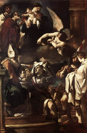 St William of Aquitaine Receiving the Cowl of St Bishop Felix - Guercino