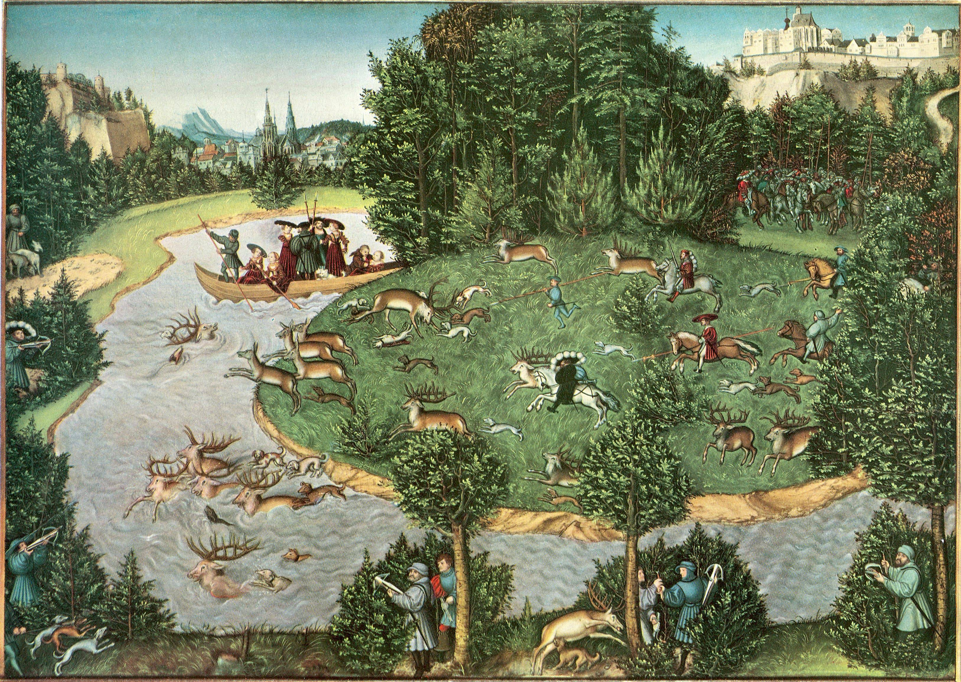 Stag Hunt of Elector Friedrich III the Wise - Lucas Cranach the Elder