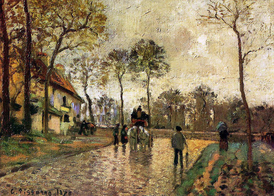 Stagecoach to Louveciennes - Camille Pissarro