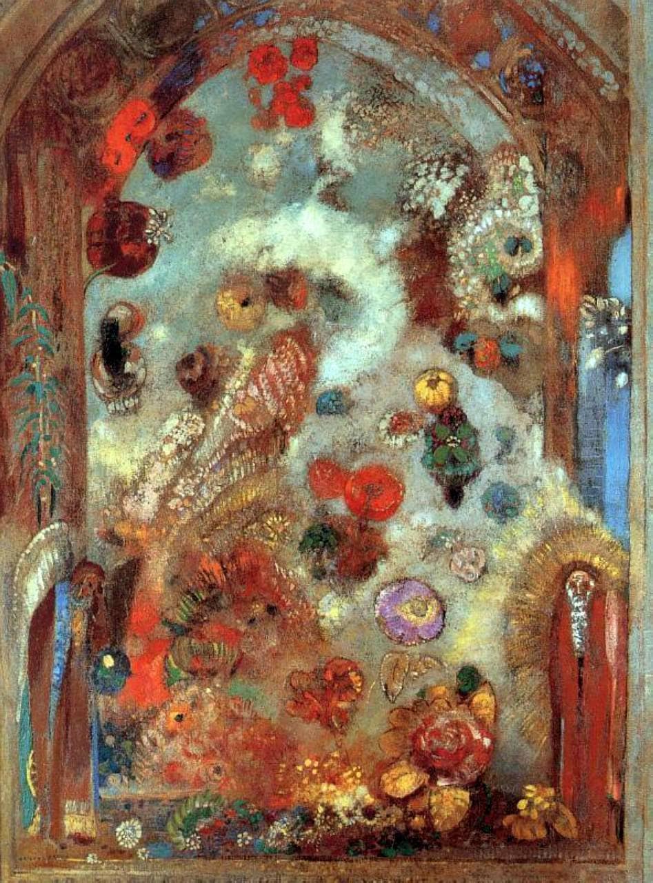 Stained Glass Window (Allegory) by Odilon Redon — hand-painted abstract oil painting reproduction on canvas
