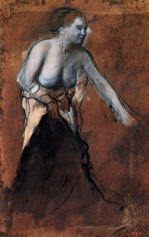 Standing Female Figure with Bared Torso - Edgar Degas