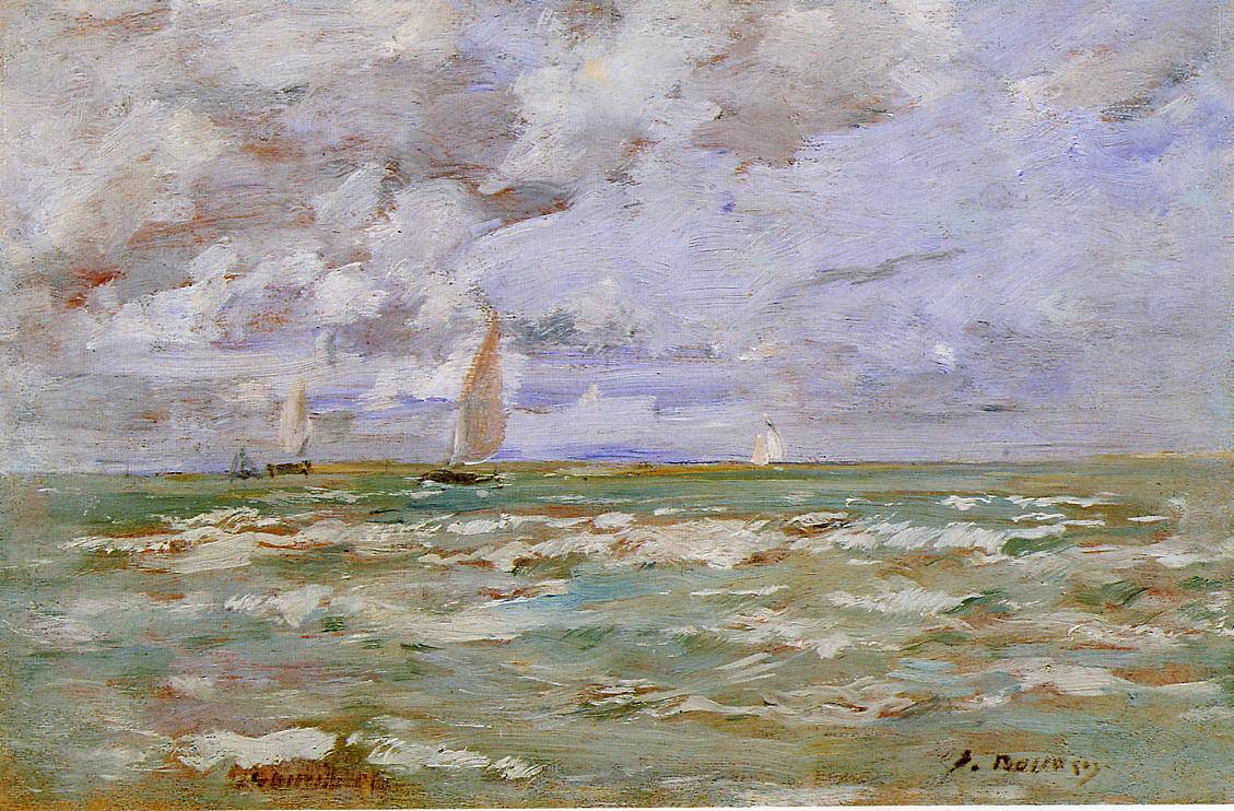 Standing off Deauville - Eugene Boudin