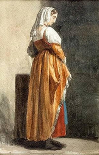 Standing Woman by Walery Eljasz Radzikowski — hand-painted portrait oil painting reproduction on canvas