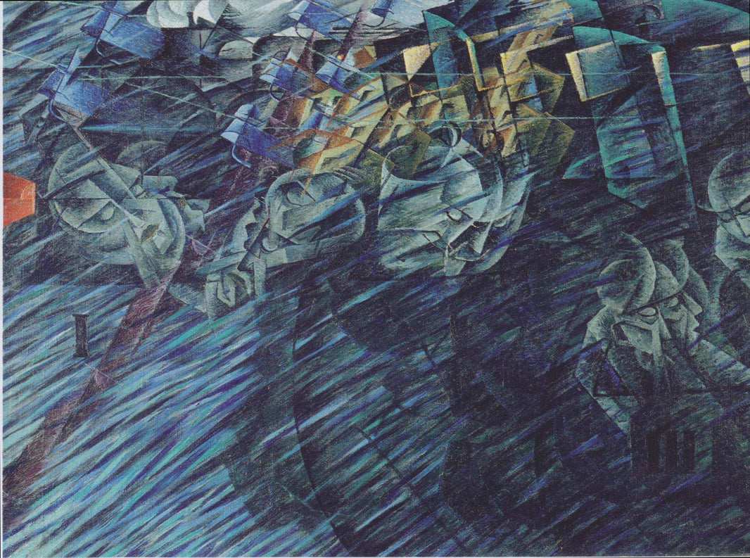 States of Mind: Those Who Go by Umberto Boccioni — hand-painted abstract oil painting reproduction on canvas
