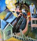 Station in Königstein by Ernst Ludwig Kirchner — hand-painted abstract oil painting reproduction on canvas