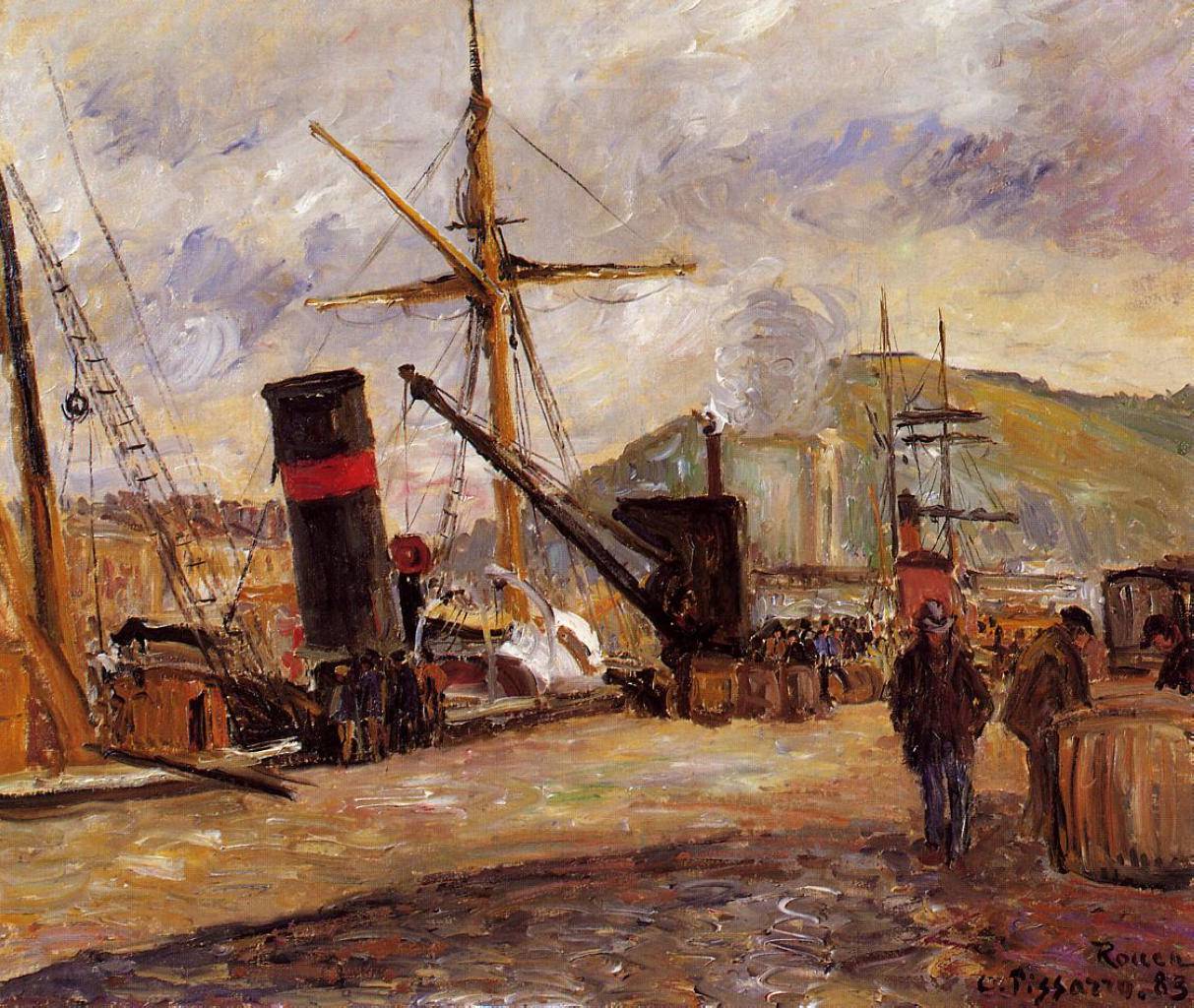 Steamboats - Camille Pissarro