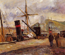 Steamboats by Camille Pissarro — vintage oil painting wall art, Impressionism