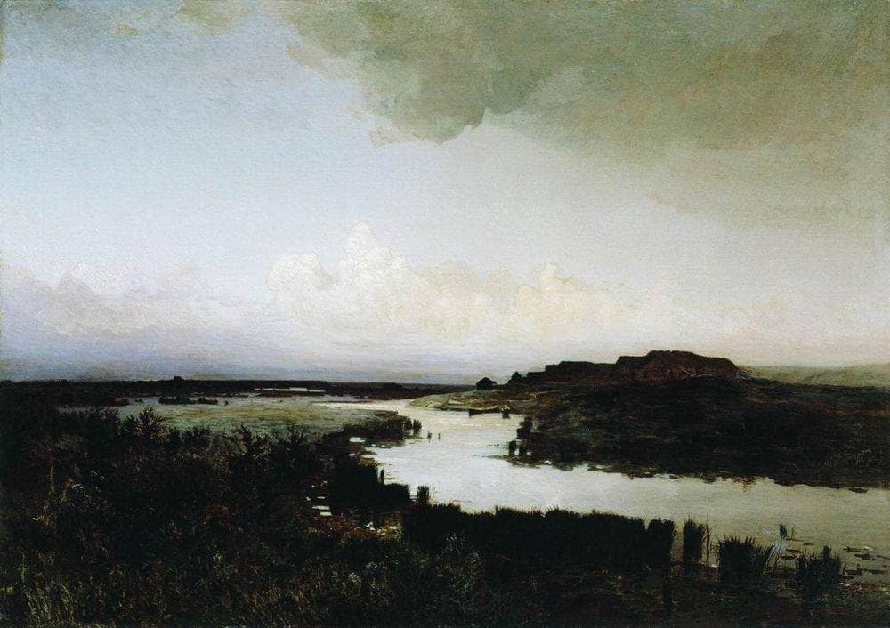 Steppe in the evening by Arkhyp Kuindzhi — hand-painted landscape oil painting reproduction on canvas