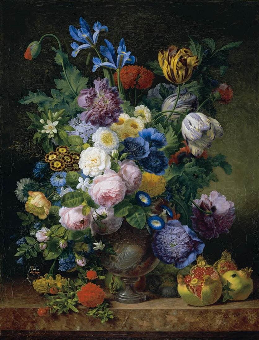 Still Life by Jean-Joseph-Xavier Bidauld — hand-painted botanical oil painting reproduction on canvas